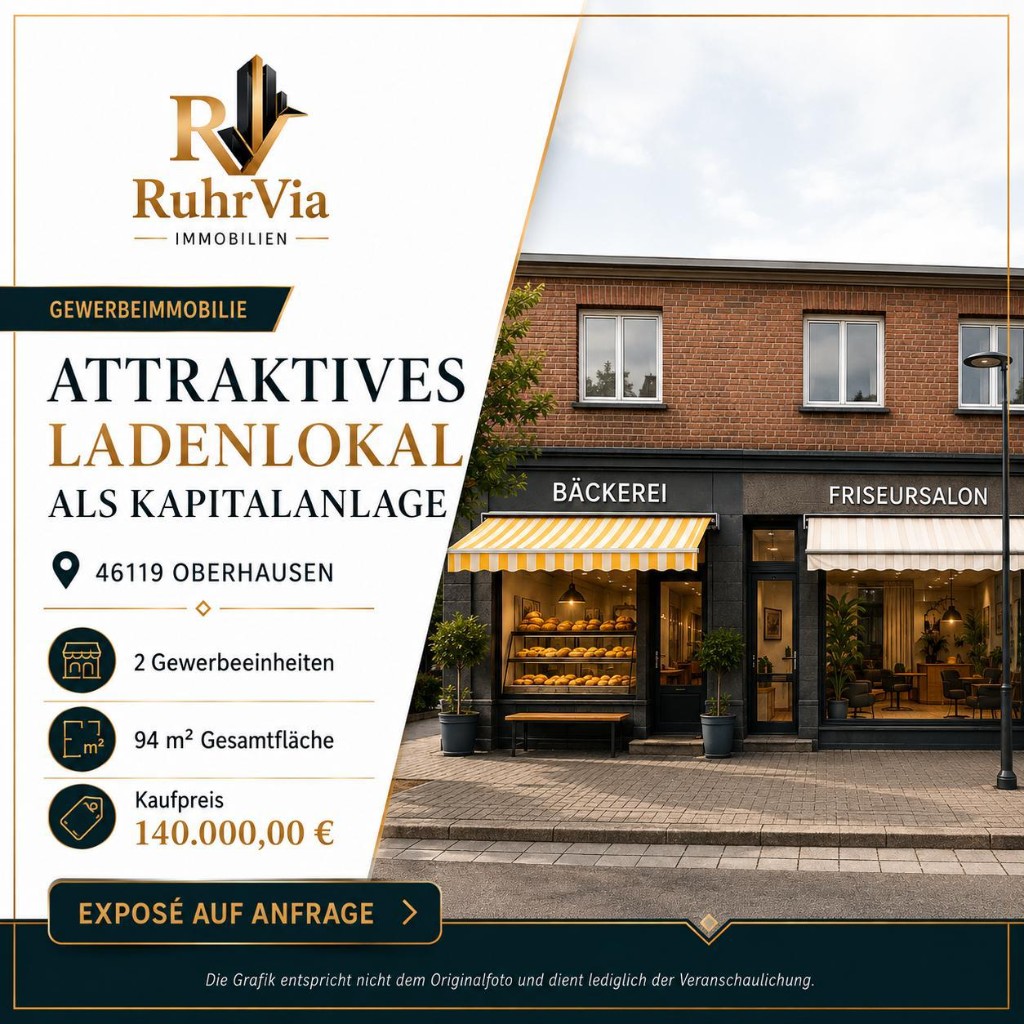 Attraktives Ladenlokal als Kapitalanlage in Oberhausen – 46119 Oberhausen, NRW